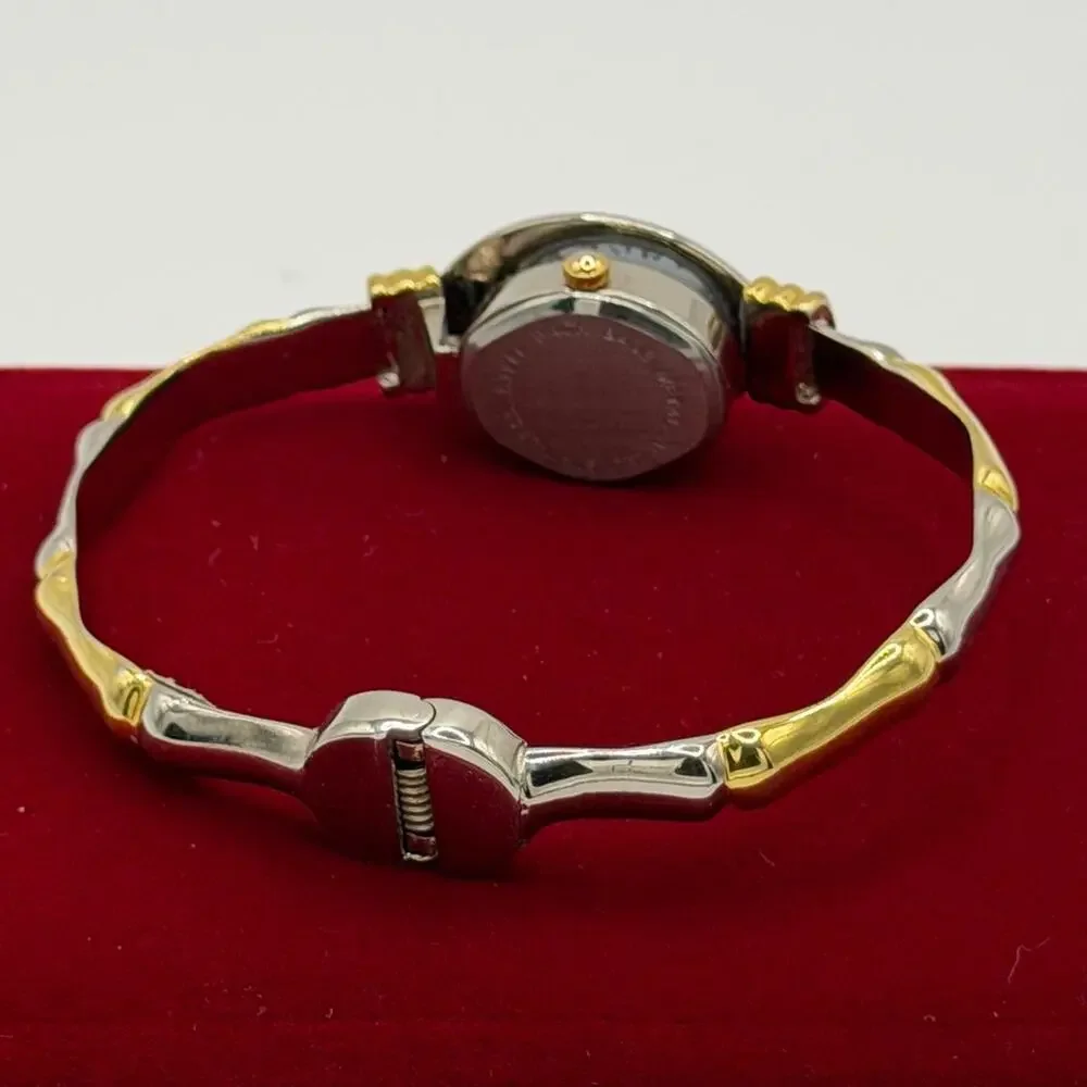 Rare vintage silver and gold Geneva peekaboo bracelet watch